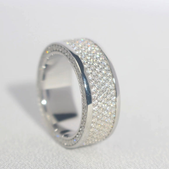 Moissanite Iced Pave Ring