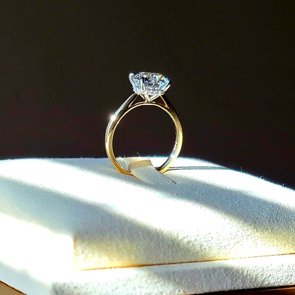 Solid 14k Gold 2.63ct Lab Diamond Ring (2-tone)